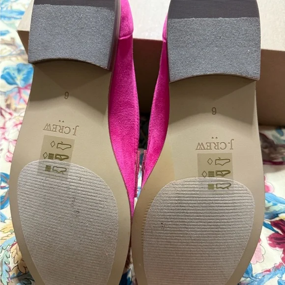 J. Crew Vibrant Pink Suede Loafers with Bow - Picture 5 of 5